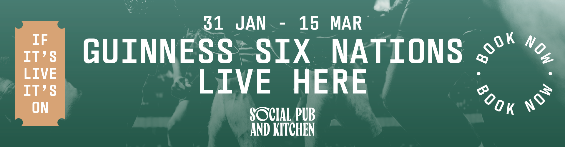 Watch the six nations at Social Pub & Kitchen(p)
