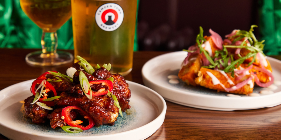 Chicken wings and a pint