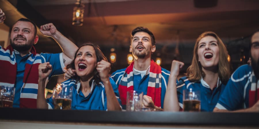 Sports fans watching sport