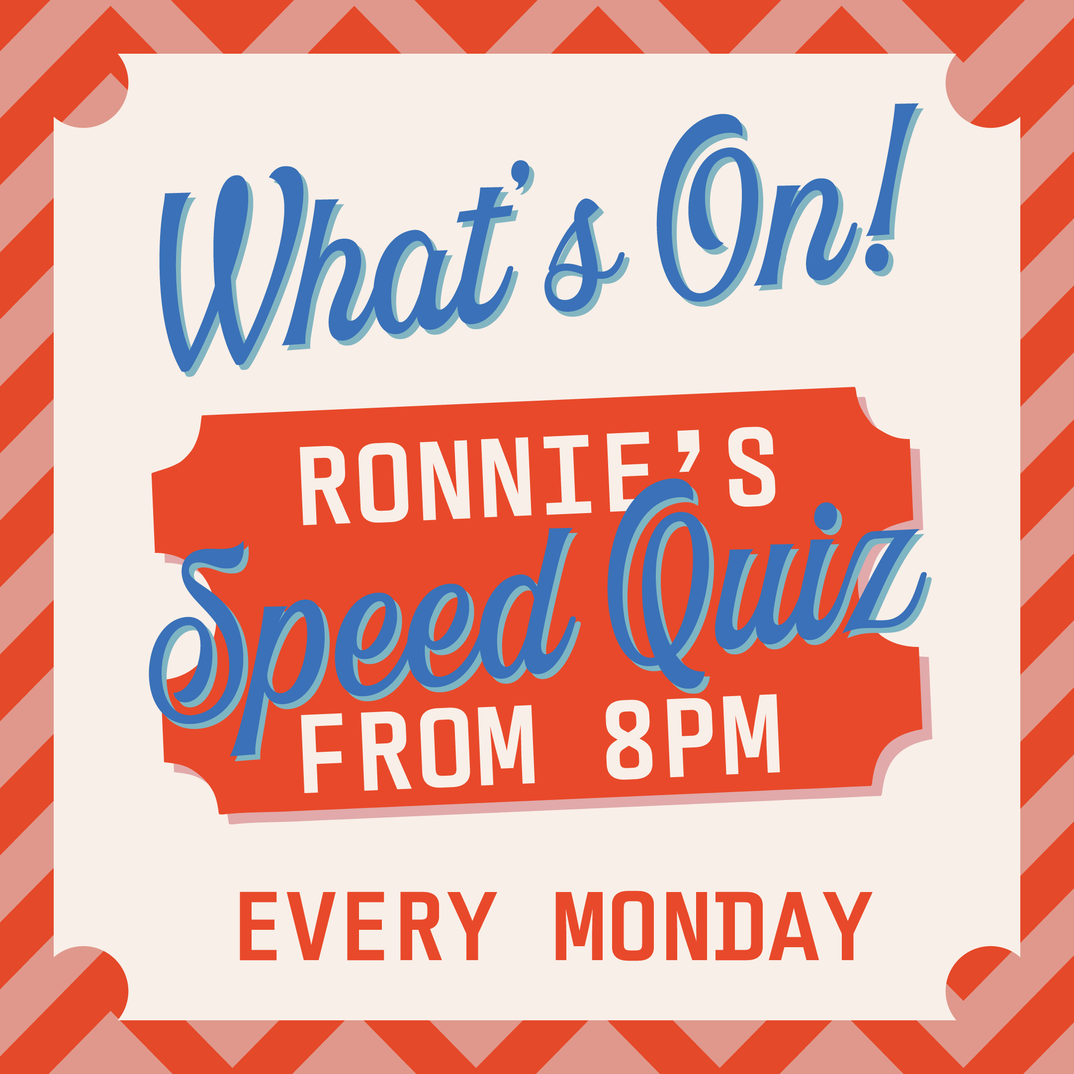Ronnies SpeedQuiz Every Monday From 8pm