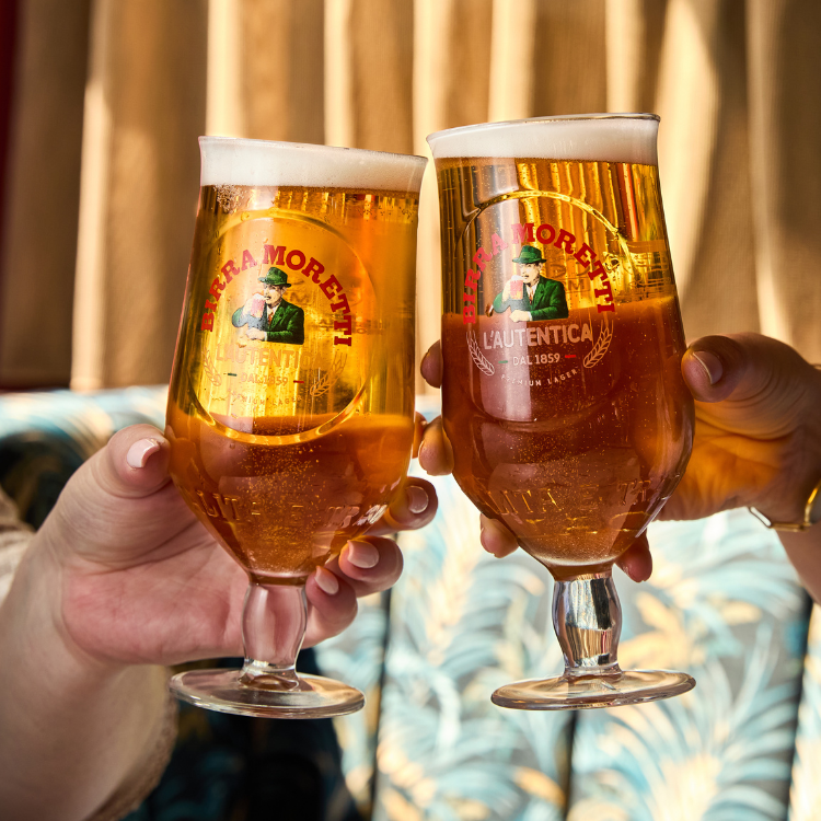 Toasting Birra Moretti at Slug And Lettuce Birmingham (p)