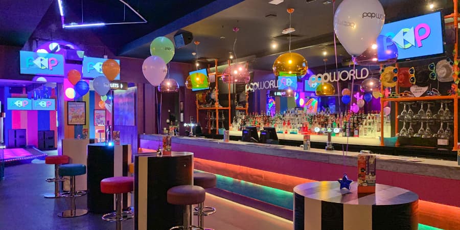 Popworld Solihull balloons on bar