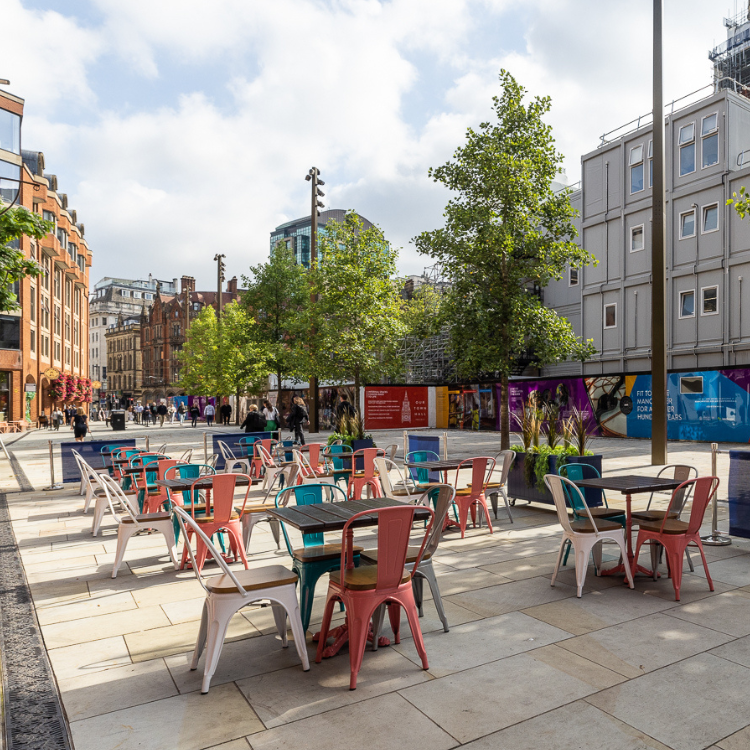 beer garden in albert square