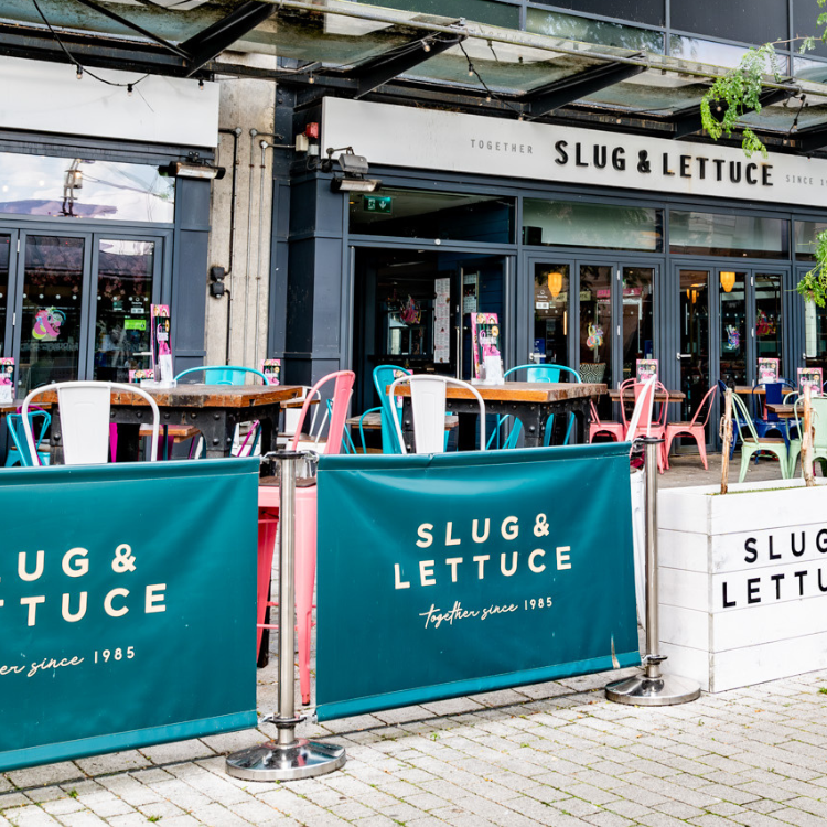 beer garden bordering