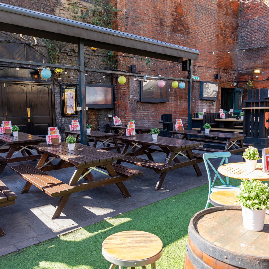 Beer Garden in London at Minories London (p) Beer Garden in London at Minories London (p)