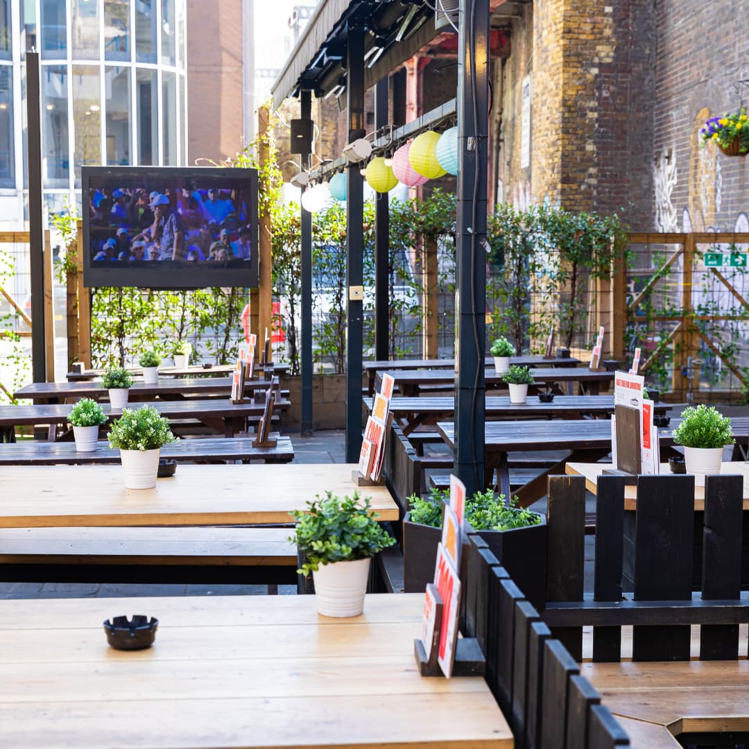 Beer Garden in London at Minories London (p) Beer Garden in London at Minories London (p)