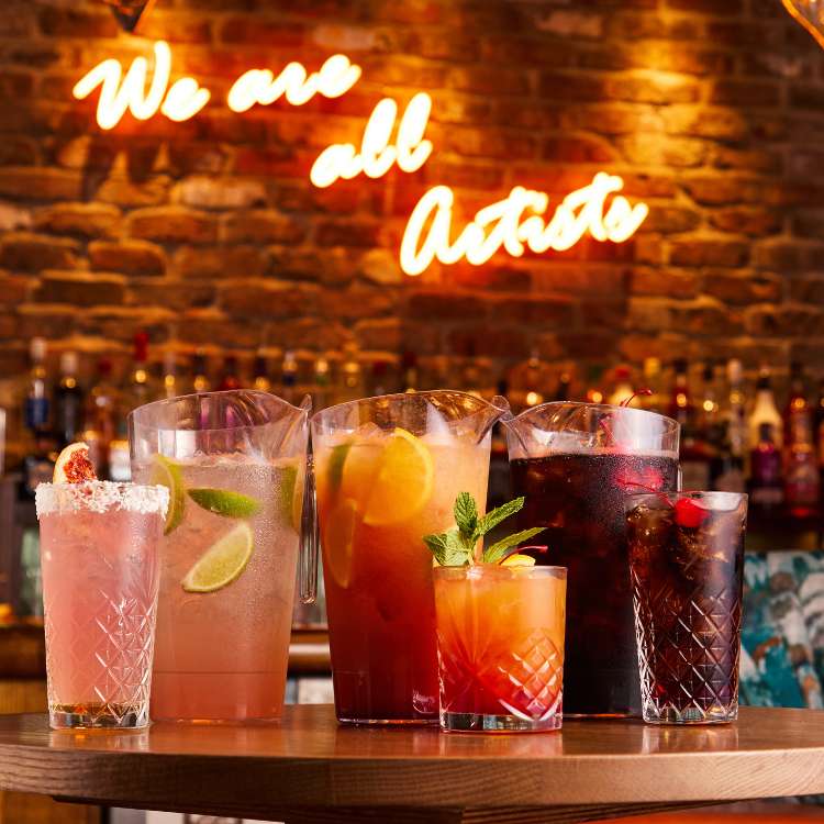 3 pitchers of cocktails