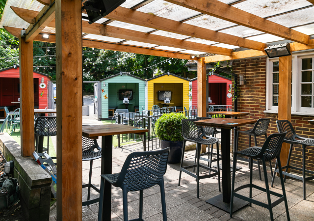 Beer garden with sheltered seating
