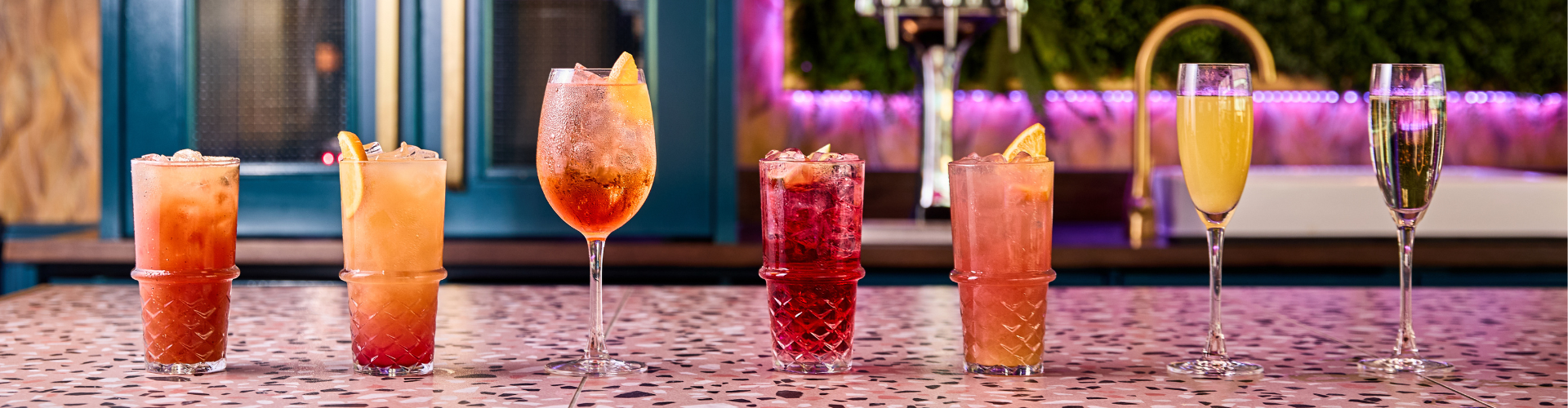 Cocktail line up at Slug & Lettuce(p)
